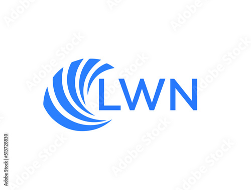 LWN Flat accounting logo design on white background. LWN creative initials Growth graph letter logo concept. LWN business finance logo design. 