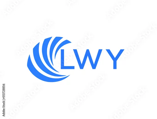 Obraz LWY Flat accounting logo design on white background. LWY creative initials Growth graph letter logo concept. LWY business finance logo design.

