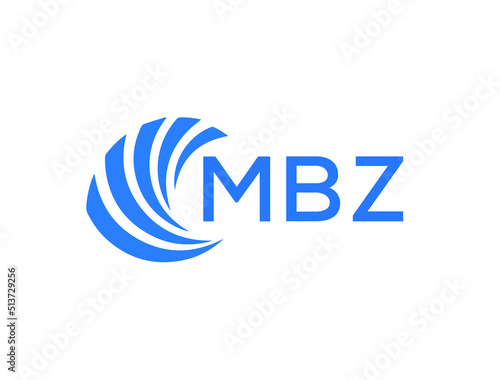 MBZ Flat accounting logo design on white background. MBZ creative initials Growth graph letter logo concept. MBZ business finance logo design.
 photo