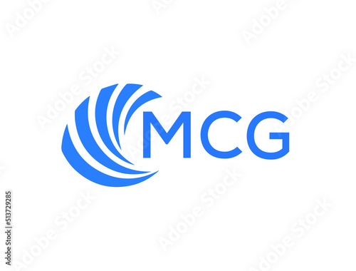 MCG Flat accounting logo design on white background. MCG creative initials Growth graph letter logo concept. MCG business finance logo design.
 photo