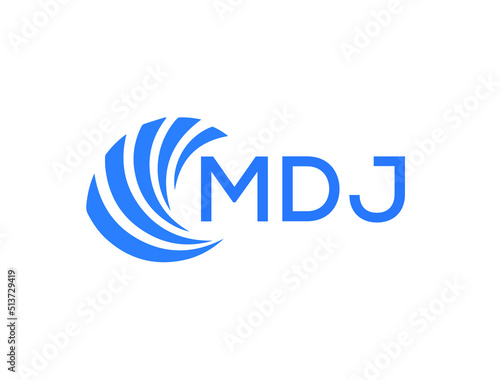 MDJ Flat accounting logo design on white background. MDJ creative initials Growth graph letter logo concept. MDJ business finance logo design. 