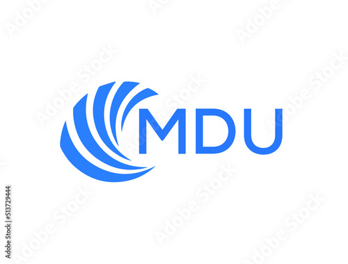 MDU Flat accounting logo design on white background. MDU creative initials Growth graph letter logo concept. MDU business finance logo design.
 photo