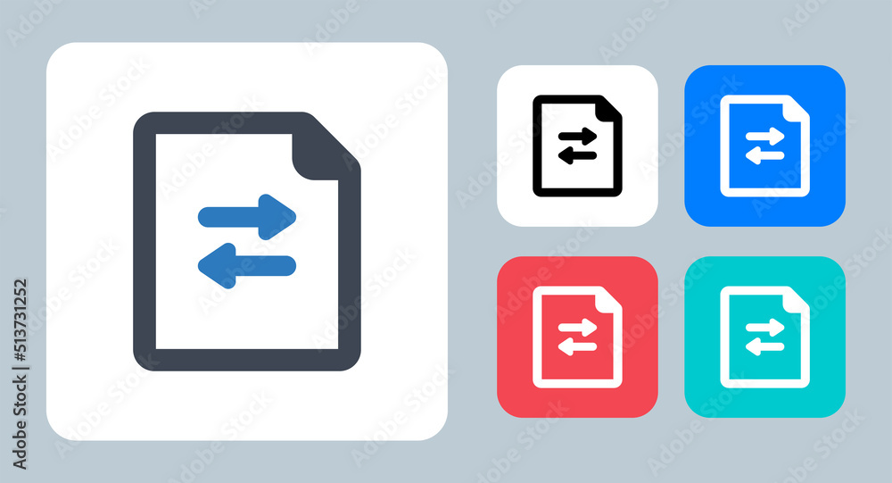 File Transfer icon - vector illustration . File, Document, Transfer, Send, Move, Data, Page, Sharing, share, Paper, Sheet, line, outline, flat, icons .