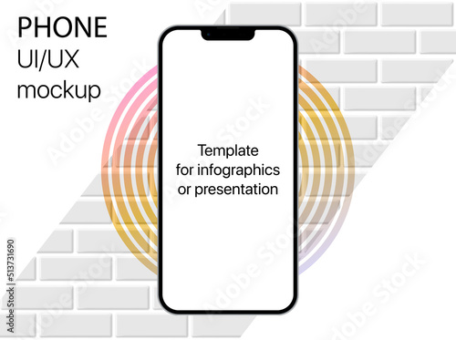 3d high quality vector smartphone mockups. Ultra realistic mobile device UI UX mockup for presentation template. Cellphone frame with blank screen isolated templates. 3d isometric illustration.