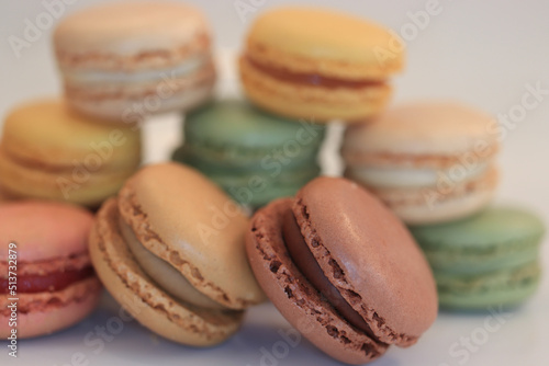 Macarons in pastel colors