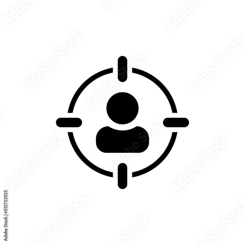 Person, user on target vector icon