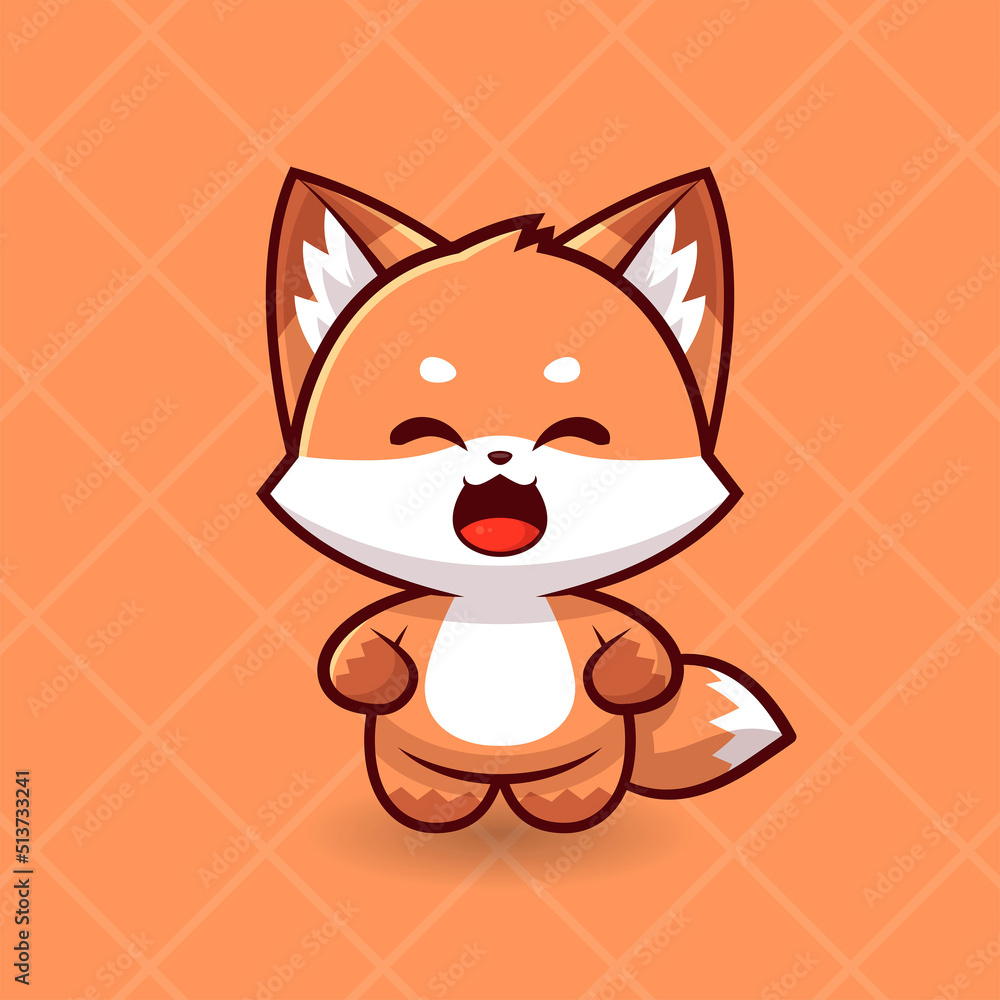 Cute Happy fox cartoon vector icon illustration animal nature icon concept Cute Happy Fox Logo Cute Happy fox cartoon vector icon illustration animal nature icon concept Cute Happy Fox Logo