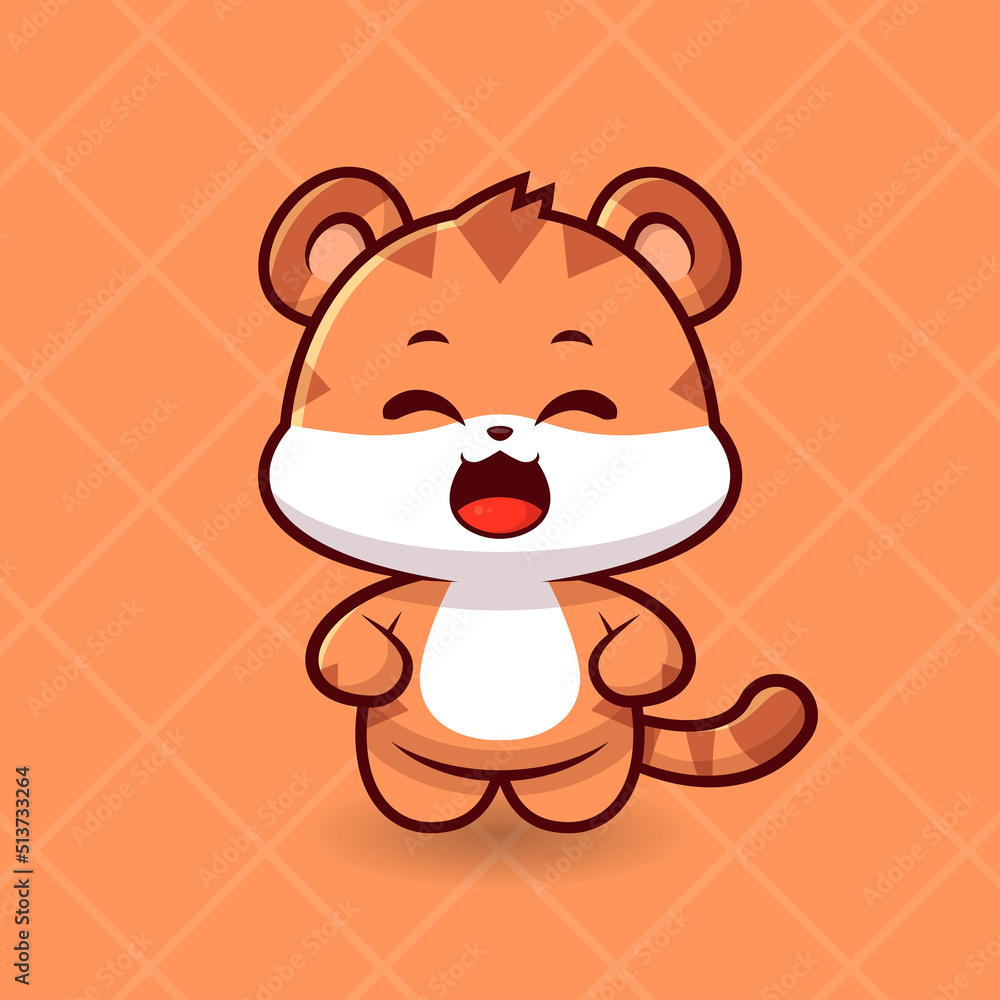 Cute Happy Tiger cartoon vector icon illustration animal nature icon concept Cute Happy Fox Logo Cute Happy Tiger cartoon vector icon illustration animal nature icon concept Cute Happy Fox Logo
