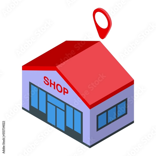 Street shop icon isometric vector. Store map. Market location