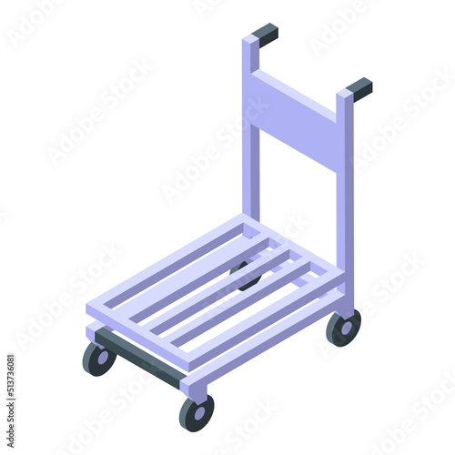 Trolley depart icon isometric vector. Travel cart. Walking vacation