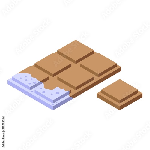 Contaminated chocolate bar icon isometric vector. Safety food. Inspect control