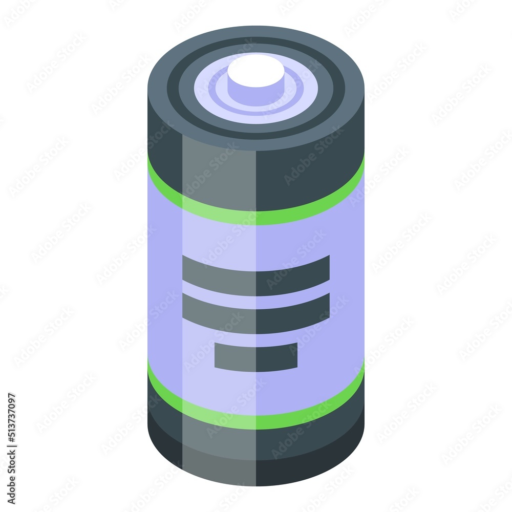 Alkaline battery icon isometric vector. Power charge. Full cell Alkaline battery icon isometric vector. Power charge. Full cell