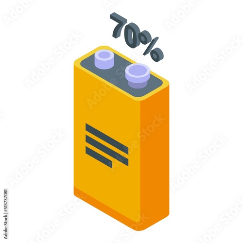 Power battery icon isometric vector. Electric energy. Cell accumulator