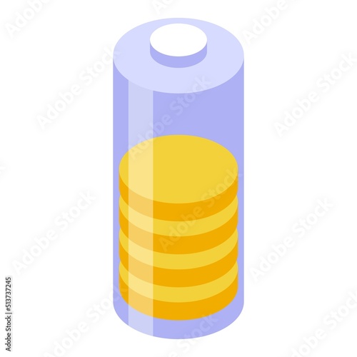 Load battery icon isometric vector. Power energy. Cell empty