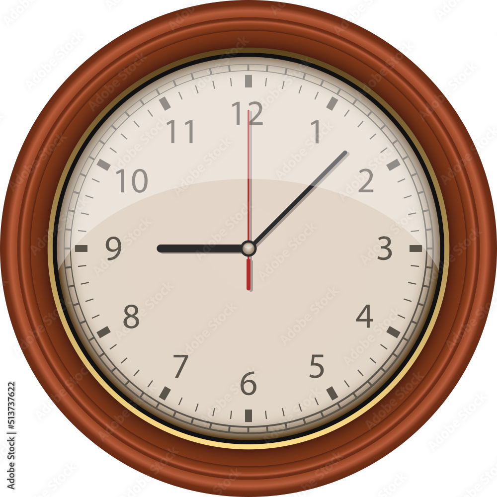 Vintage wall clock clipart design illustration