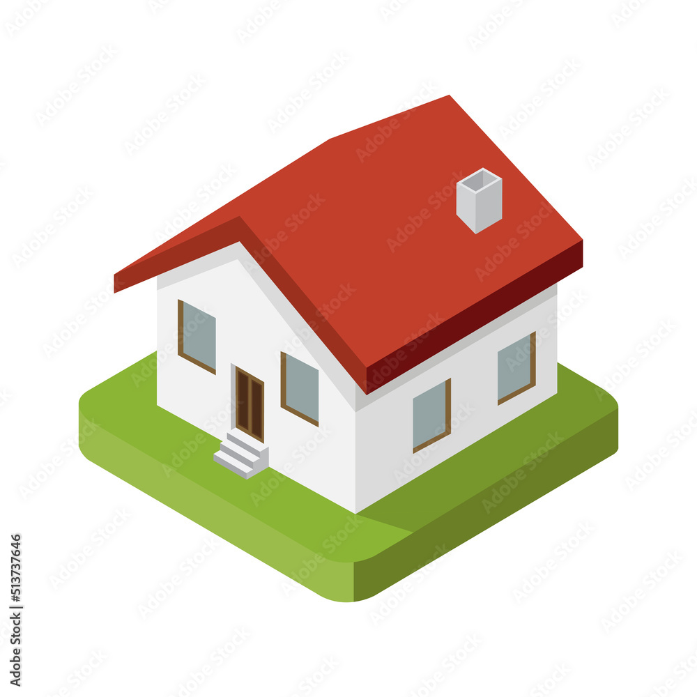 House isometric flat icon 3d vector