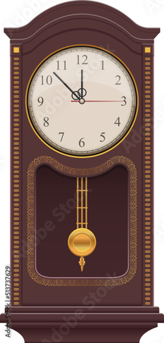 Vintage wall clock clipart design illustration