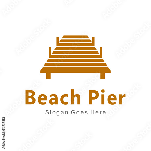 beach pier dock logo