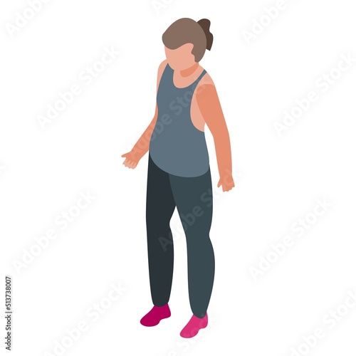 Summer workout fashion icon isometric vector. Gym fitness. Woman outfit