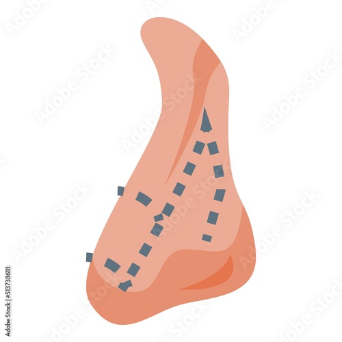 Rhinoplasty icon isometric vector. Nose surgery. Plastic open