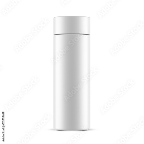 White Tube Tin can Mockup, thermos, 3d rendering