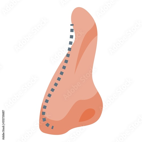 Open nose surgery icon isometric vector. Doctor rhinoplasty. Before operation