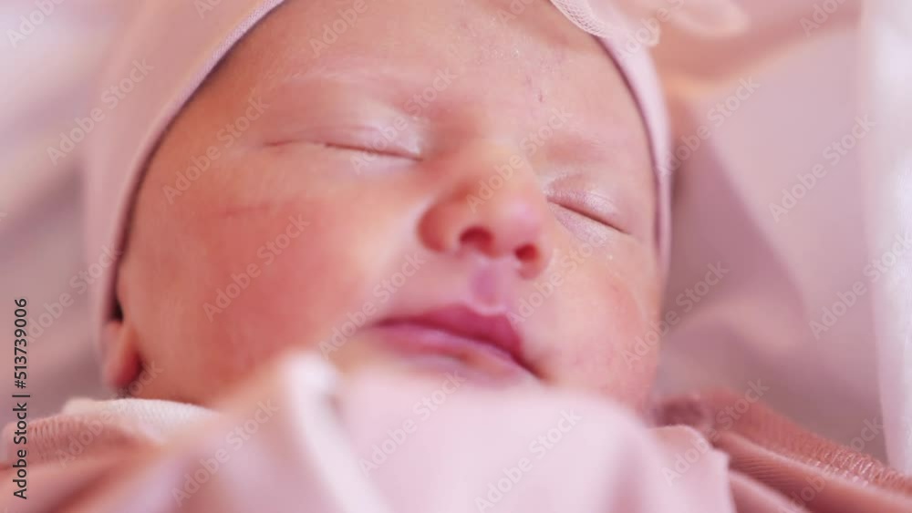newborn happy baby a girl sleeping. happy family baby dream concept. newborn girl in a hat and suit sleeping in the maternity hospital waiting for discharge. cute beautiful baby lifestyle sleeping newborn happy baby a girl sleeping. happy family baby dream concept. newborn girl in a hat and suit sleeping in the maternity hospital waiting for discharge. cute beautiful baby lifestyle sleeping