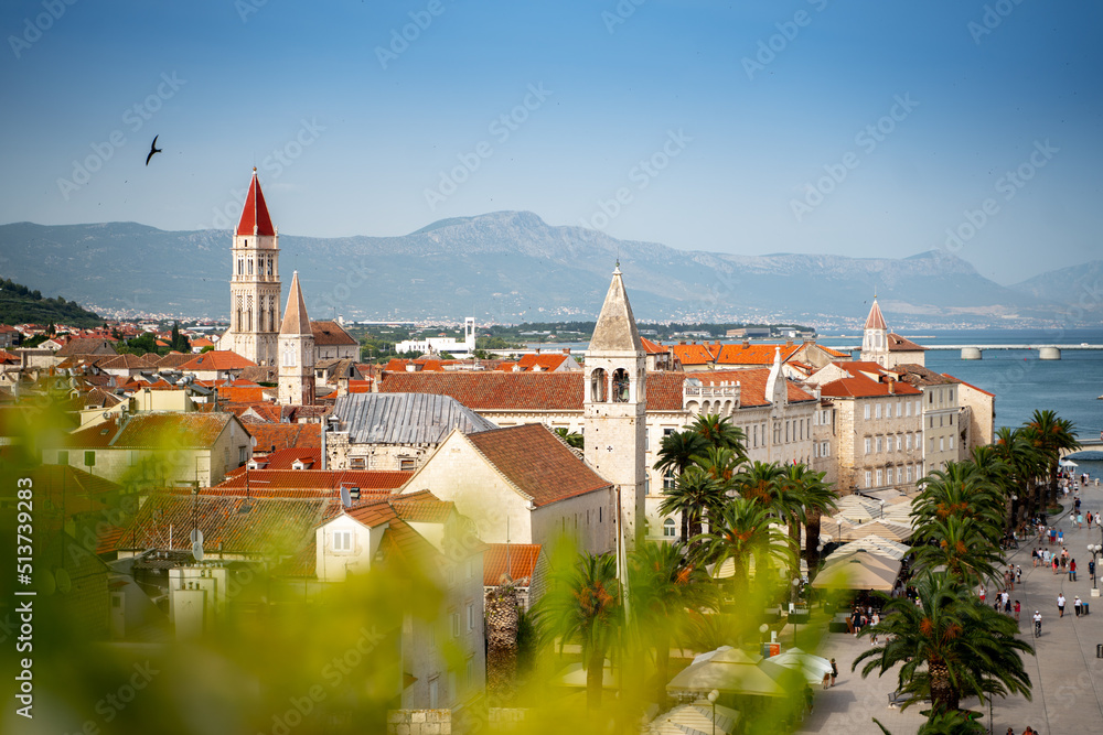 landscape of Trogir in Croatia was from the top of Camerlengo tower