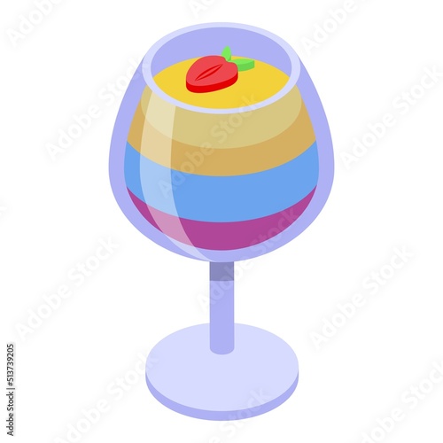 Jelly cocktail icon isometric vector. Gummy candy. Cute dessert