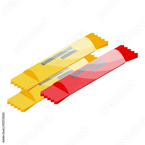 Jelly sticks icon isometric vector. Candy fruit. Food sweet