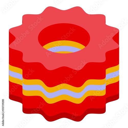 Jelly flower icon isometric vector. Gummy candy. Fruit dessert