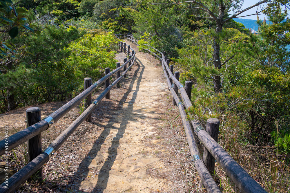 イマリンビーチ近くの竹ノ島の遊歩道