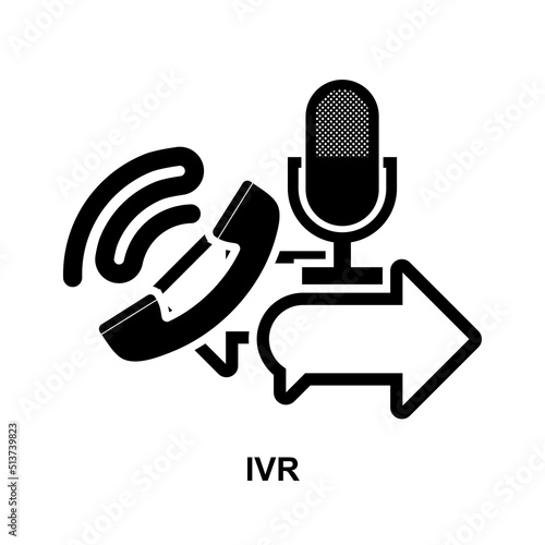 Ivr icon isolated on white background vector illustration.