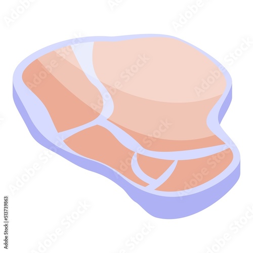 Raw meat icon isometric vector. Mineral iron. Zn nutrition