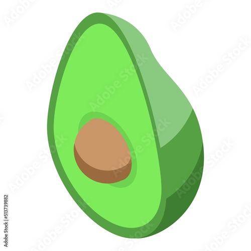 Avocado fruit zinc icon isometric vector. Food vitamin. Zn nutrition