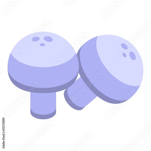 Mushroom zinc icon isometric vector. Food mineral. Iron zn