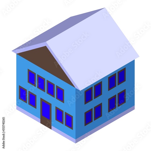 House construction icon isometric vector. Wall plaster. Worker interior