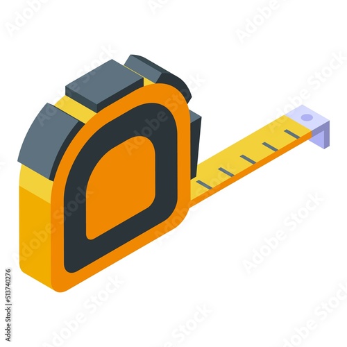 Measurement tape icon isometric vector. Worker drywall. Wall house