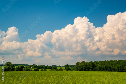 фотографія blue sky background with white striped clouds in heaven and infinity may use for sky replacement