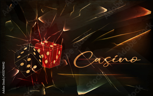 Casino vip card with dice game , vector illustration