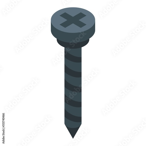 Screw icon isometric vector. Wall house. Dry home