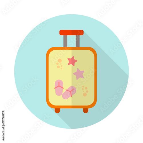 Cute beach suitcase illustration design.