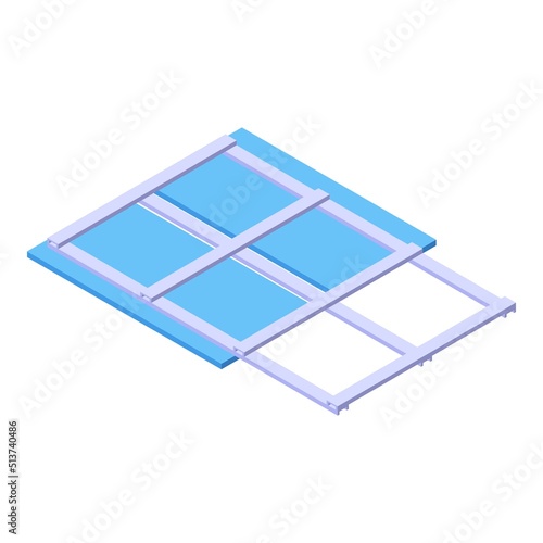 Drywall house icon isometric vector. Room builder. Work interior