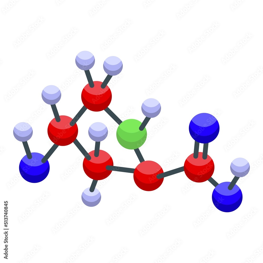 Collagen structure icon isometric vector. Skin molecule. Age cell Collagen structure icon isometric vector. Skin molecule. Age cell