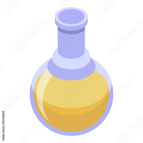 Collagen flask icon isometric vector. Skin drop. Cell age