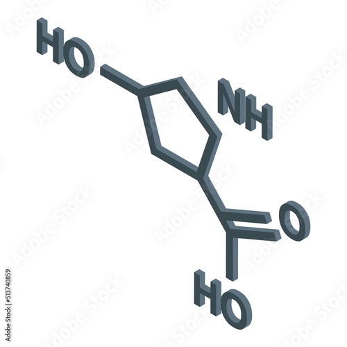 Collagen formula icon isometric vector. Skin molecule. Medical beauty