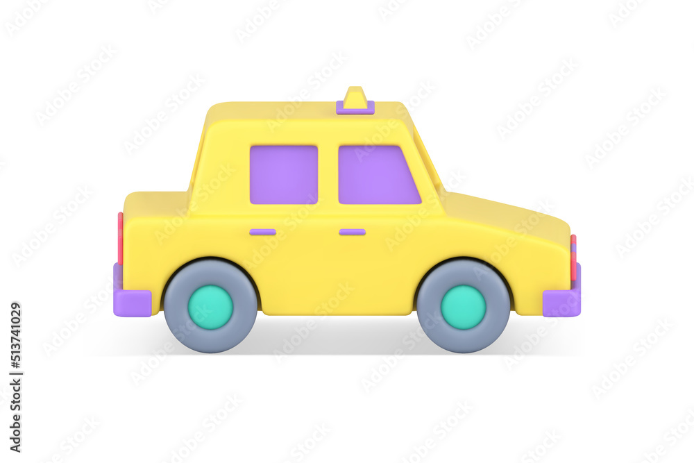 Yellow taxi automobile sedan passengers transportation city vehicle realistic 3d icon vector Yellow taxi automobile sedan passengers transportation city vehicle realistic 3d icon vector