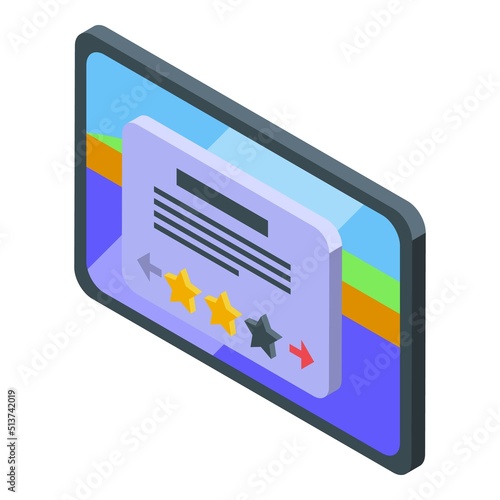 Raiting gameplay icon isometric vector. Game machine. Team slot