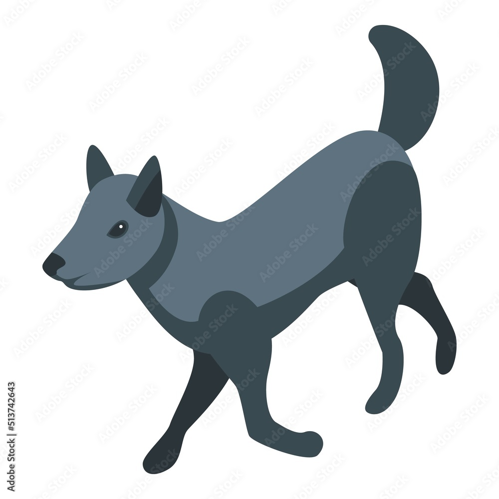Black dog spa icon isometric vector. Pet bath. Wash puppy