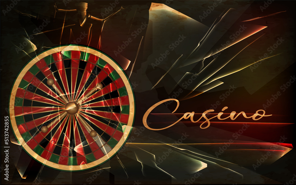 Casino vip invitation card with roulette, vector illustration